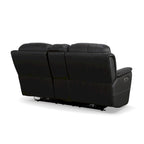 Crew leren elektrische relax-tweezitsbank met zero-gravityfunctie, console, elektrische hoofdsteunen en lendensteun van Flexsteel