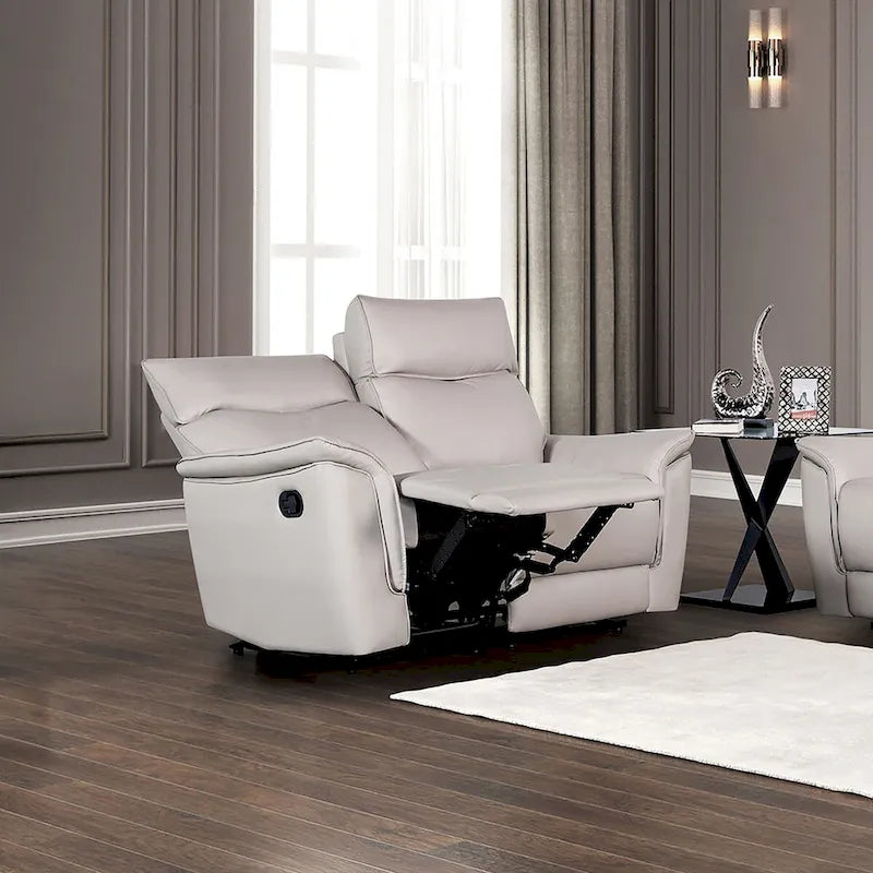 Canapé 2 places inclinable manuellement en cuir assorti Marty de Furniture of America