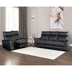 Furniture of America Marty modernes 2-teiliges Wohnzimmer-Sofa-Set in Lederoptik mit manueller Relaxfunktion