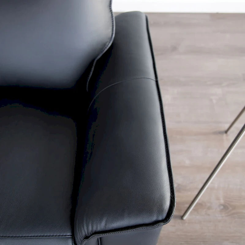 Furniture of America Marty modernes 2-teiliges Wohnzimmer-Sofa-Set in Lederoptik mit manueller Relaxfunktion