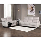 Furniture of America Marty modernes 2-teiliges Wohnzimmer-Sofa-Set in Lederoptik mit manueller Relaxfunktion