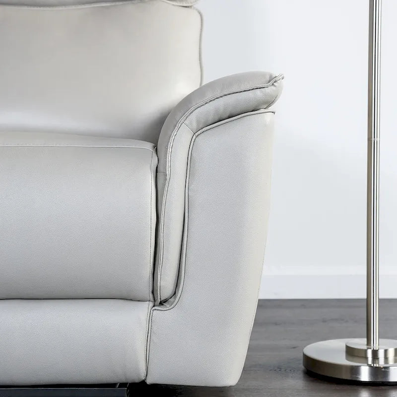 Furniture of America Marty modernes 2-teiliges Wohnzimmer-Sofa-Set in Lederoptik mit manueller Relaxfunktion