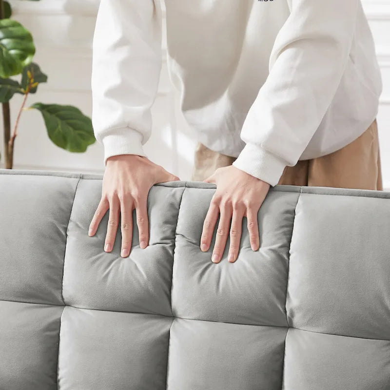 Modernes Zweisitzer-Futon-Sofa aus Samt, ausziehbares Schlafsofa, kleines Zweisitzer-Sofa