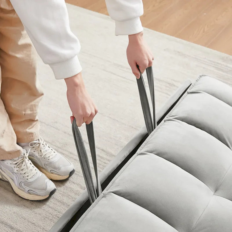 Modernes Zweisitzer-Futon-Sofa aus Samt, ausziehbares Schlafsofa, kleines Zweisitzer-Sofa