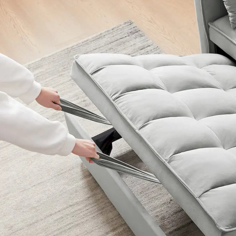 Modernes Zweisitzer-Futon-Sofa aus Samt, ausziehbares Schlafsofa, kleines Zweisitzer-Sofa