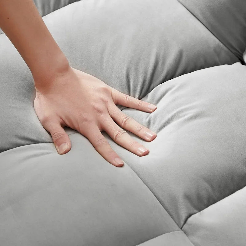 Modernes Zweisitzer-Futon-Sofa aus Samt, ausziehbares Schlafsofa, kleines Zweisitzer-Sofa