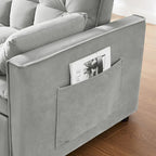 Modernes Zweisitzer-Futon-Sofa aus Samt, ausziehbares Schlafsofa, kleines Zweisitzer-Sofa