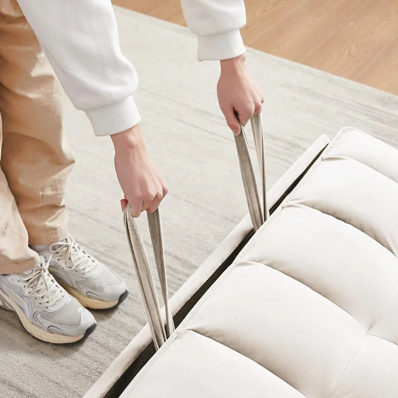 Modernes Zweisitzer-Futon-Sofa aus Samt, ausziehbares Schlafsofa, kleines Zweisitzer-Sofa