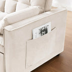 Modernes Zweisitzer-Futon-Sofa aus Samt, ausziehbares Schlafsofa, kleines Zweisitzer-Sofa