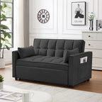 Modernes Zweisitzer-Futon-Sofa aus Samt, ausziehbares Schlafsofa, kleines Zweisitzer-Sofa