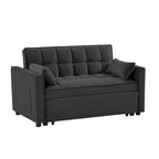 Modernes Zweisitzer-Futon-Sofa aus Samt, ausziehbares Schlafsofa, kleines Zweisitzer-Sofa