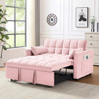 Modernes Zweisitzer-Futon-Sofa aus Samt, ausziehbares Schlafsofa, kleines Zweisitzer-Sofa
