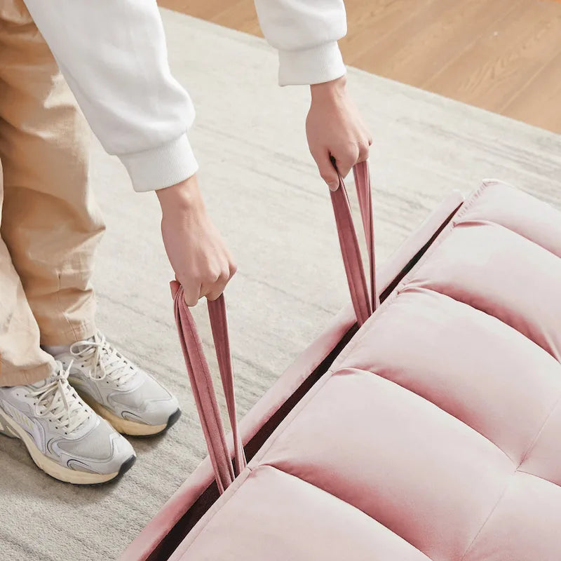 Modernes Zweisitzer-Futon-Sofa aus Samt, ausziehbares Schlafsofa, kleines Zweisitzer-Sofa