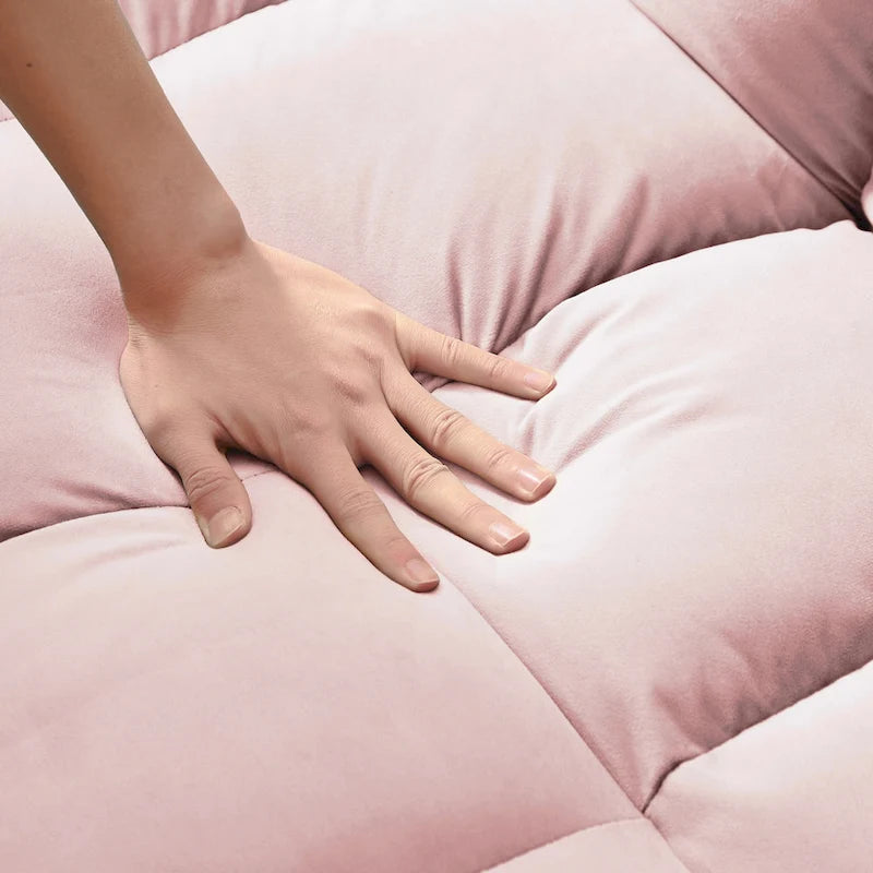 Modernes Zweisitzer-Futon-Sofa aus Samt, ausziehbares Schlafsofa, kleines Zweisitzer-Sofa