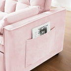 Modernes Zweisitzer-Futon-Sofa aus Samt, ausziehbares Schlafsofa, kleines Zweisitzer-Sofa