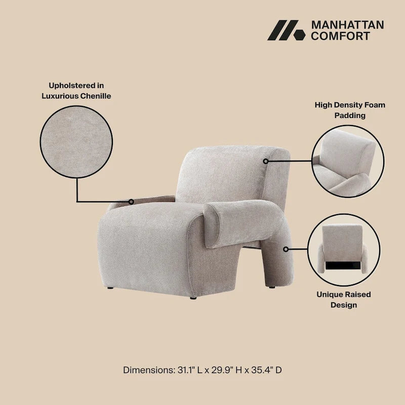 Conjunto de sofás moderno de chenilla Verandah de 3 piezas de Manhattan Comfort