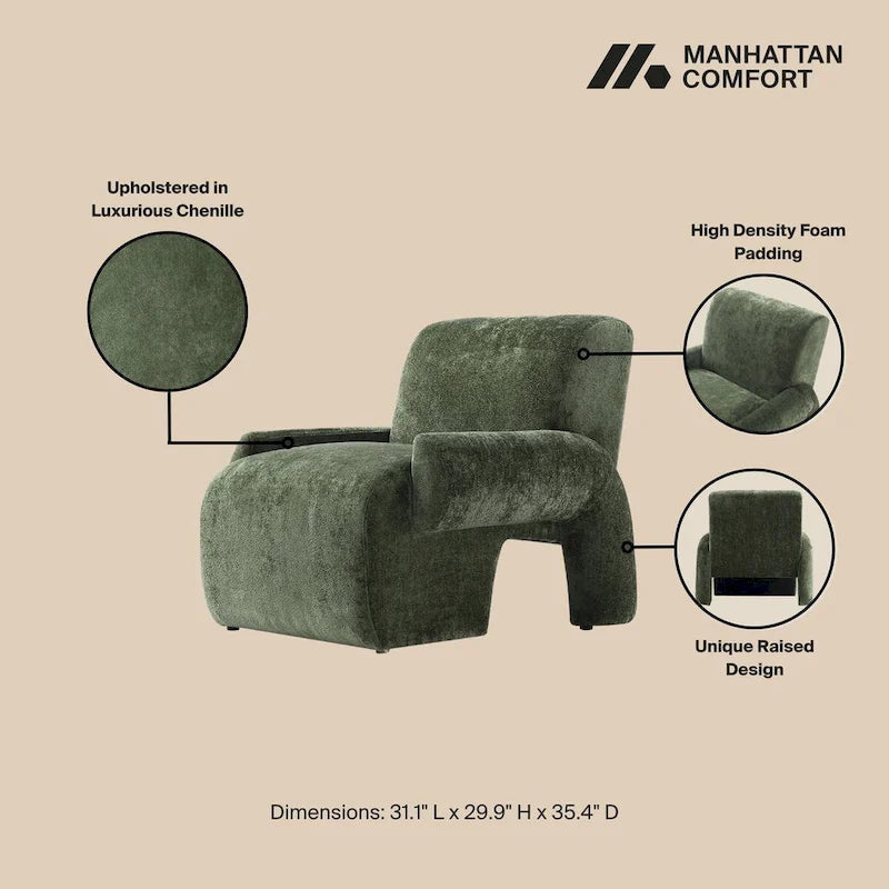 Conjunto de sofás moderno de chenilla Verandah de 3 piezas de Manhattan Comfort