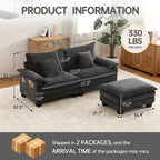 Ensembles de meubles de salon, canapé sectionnel modulable avec pouf pour le salon, canapé convertible