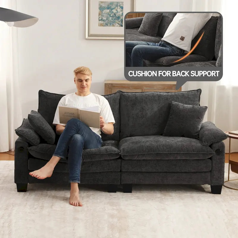 Ensembles de meubles de salon, canapé sectionnel modulable avec pouf pour le salon, canapé convertible