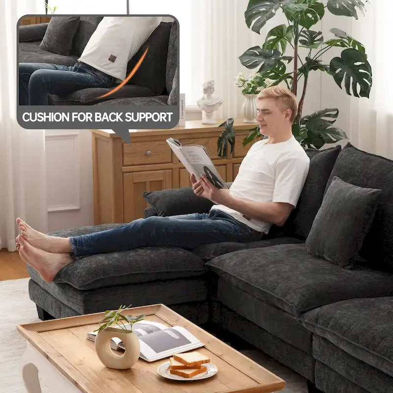 Ensembles de meubles de salon, canapé sectionnel modulable avec pouf pour le salon, canapé convertible