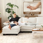 Ensembles de meubles de salon, canapé sectionnel modulable avec pouf pour le salon, canapé convertible
