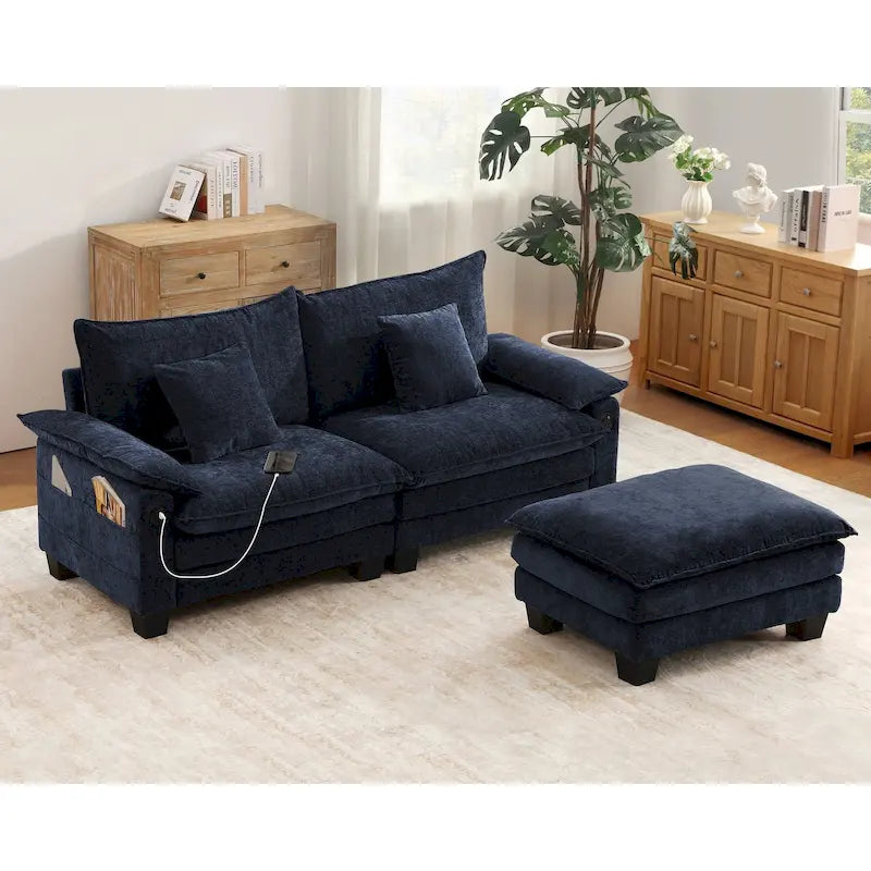 Ensembles de meubles de salon, canapé sectionnel modulable avec pouf pour le salon, canapé convertible
