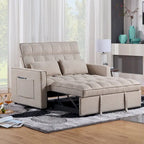 Nowoczesna rozkładana sofa dwuosobowa o długości 76.5, z pikowanym obiciem, funkcją spania i rozkładanym siedziskiem