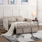 Nowoczesna rozkładana sofa dwuosobowa o długości 76.5, z pikowanym obiciem, funkcją spania i rozkładanym siedziskiem