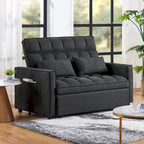 Nowoczesna rozkładana sofa dwuosobowa o długości 76.5, z pikowanym obiciem, funkcją spania i rozkładanym siedziskiem