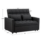 Nowoczesna rozkładana sofa dwuosobowa o długości 76.5, z pikowanym obiciem, funkcją spania i rozkładanym siedziskiem