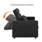 Nowoczesna rozkładana sofa dwuosobowa o długości 76.5, z pikowanym obiciem, funkcją spania i rozkładanym siedziskiem