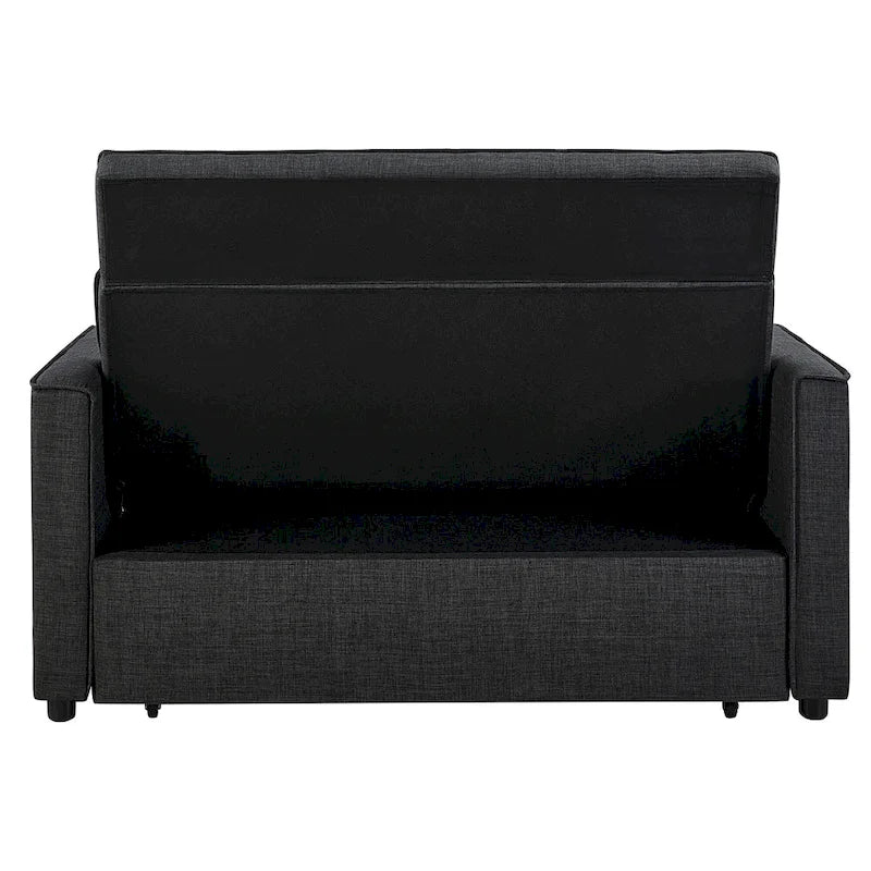 Nowoczesna rozkładana sofa dwuosobowa o długości 76.5, z pikowanym obiciem, funkcją spania i rozkładanym siedziskiem
