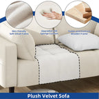 Moasis 56 Velvet Tufted Loveseat Sofa with Button Tufted Seat and Side Storage Pocket