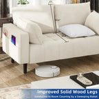 Moasis 56 Velvet Tufted Loveseat Sofa with Button Tufted Seat and Side Storage Pocket