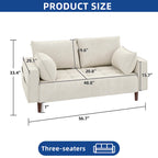 Moasis 56 Velvet Tufted Loveseat Sofa with Button Tufted Seat and Side Storage Pocket