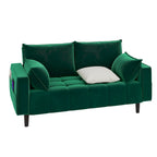 Moasis 56 Velvet Tufted Loveseat Sofa with Button Tufted Seat and Side Storage Pocket