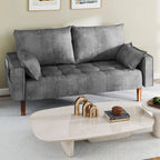Moasis 56 Velvet Tufted Loveseat Sofa with Button Tufted Seat and Side Storage Pocket