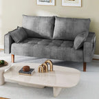 Moasis 56 Velvet Tufted Loveseat Sofa with Button Tufted Seat and Side Storage Pocket