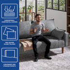 Moasis 56 Velvet Tufted Loveseat Sofa with Button Tufted Seat and Side Storage Pocket