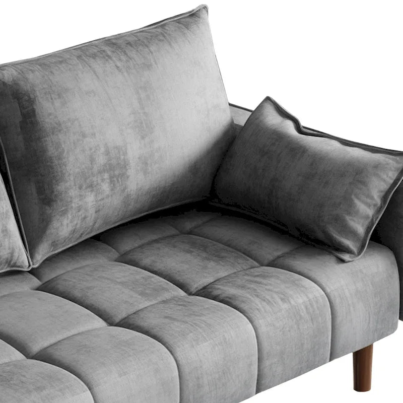Moasis 56 Velvet Tufted Loveseat Sofa with Button Tufted Seat and Side Storage Pocket