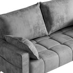 Moasis 56 Velvet Tufted Loveseat Sofa with Button Tufted Seat and Side Storage Pocket