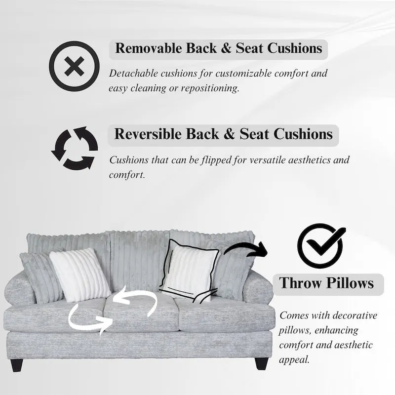 Roundhill Oasis 2-teiliges Wohnzimmer-Set, Sofa und Zweisitzer