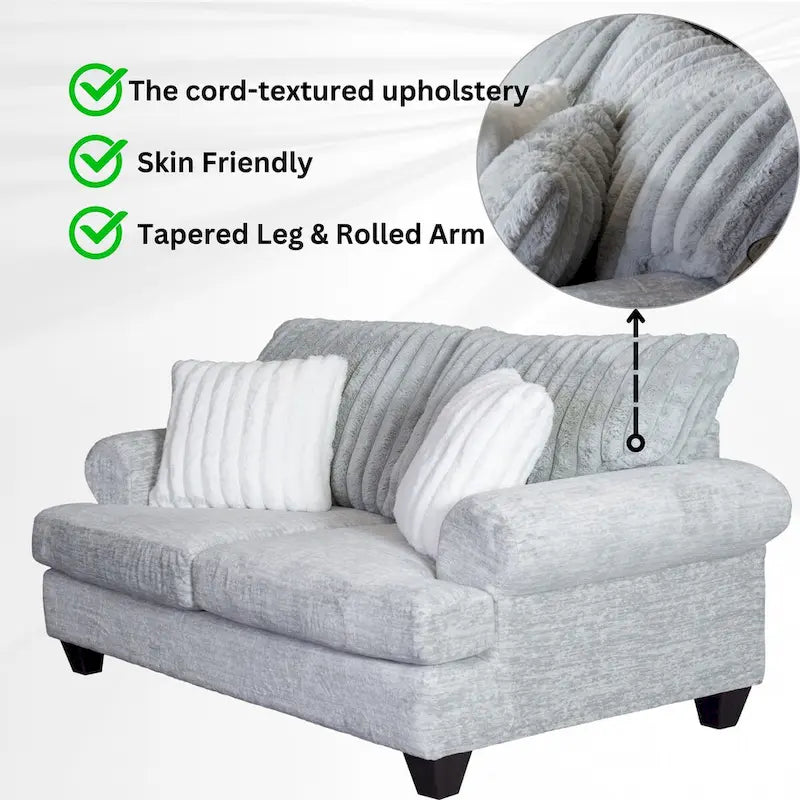 Roundhill Oasis 2-teiliges Wohnzimmer-Set, Sofa und Zweisitzer