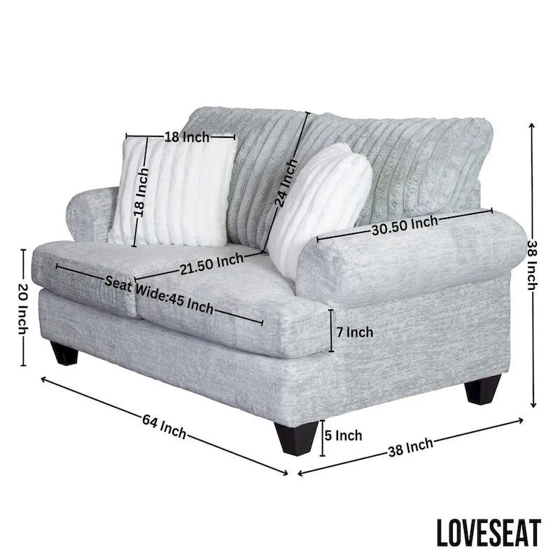 Roundhill Oasis 2-teiliges Wohnzimmer-Set, Sofa und Zweisitzer
