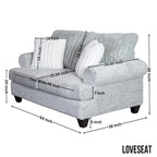 Roundhill Oasis 2-teiliges Wohnzimmer-Set, Sofa und Zweisitzer