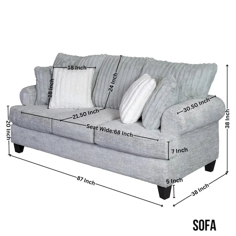 Roundhill Oasis 2-teiliges Wohnzimmer-Set, Sofa und Zweisitzer
