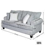 Roundhill Oasis 2-teiliges Wohnzimmer-Set, Sofa und Zweisitzer