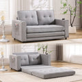 Canapé futon Oaks Aura rembourré avec couchage escamotable, canapé deux places capitonné pliable avec porte-gobelet, choix de couleurs