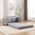 Canapé futon Oaks Aura rembourré avec couchage escamotable, canapé deux places capitonné pliable avec porte-gobelet, choix de couleurs