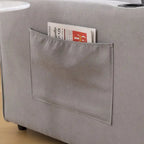 Canapé futon Oaks Aura rembourré avec couchage escamotable, canapé deux places capitonné pliable avec porte-gobelet, choix de couleurs